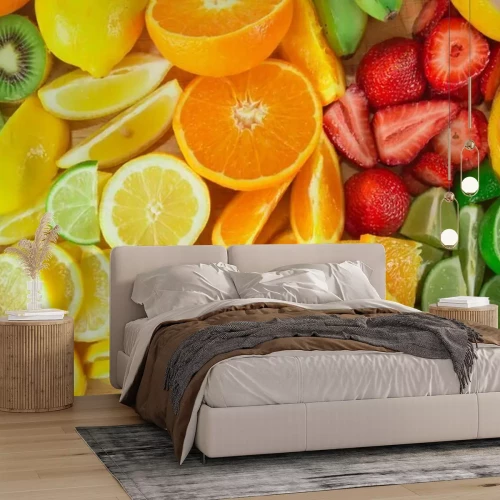 Fototapete Frisch geschnittene Früchte