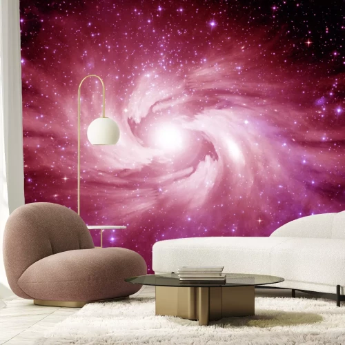 Sticker Spiralgalaxie in Rosatönen