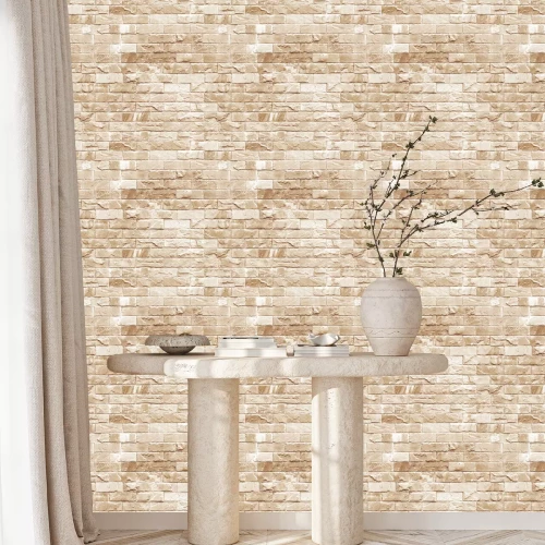 Tapete Heller Backstein in Beige