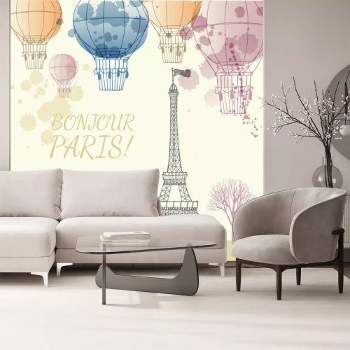 Sticker Der Eiffelturm mit Luftballons