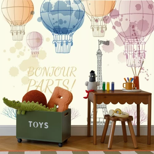 Fototapete Der Eiffelturm mit Luftballons