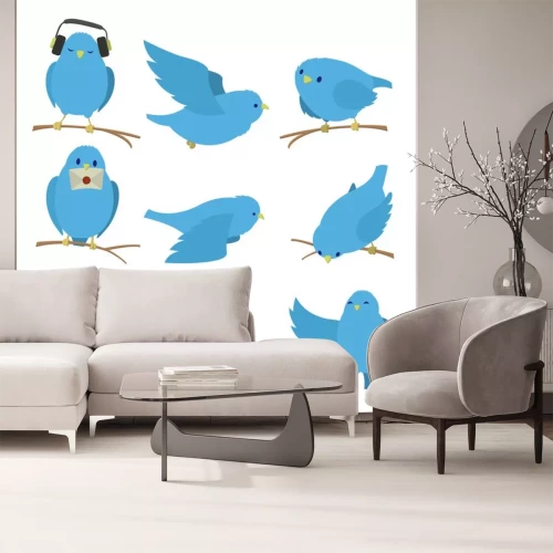 Sticker Blauer Vogel in verschiedenen Variationen