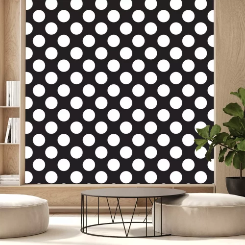 Sticker Tupfen Hintergrund mit weißen Punkten und schwarzem Hintergrund