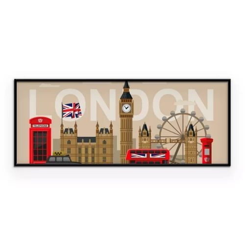 Poster London und Sehenswürdigkeiten Inschrift