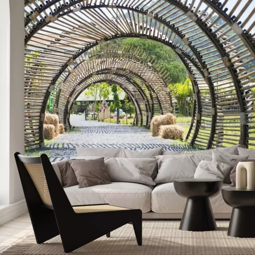 Fototapete Ein durchbrochener Tunnel in einem Park