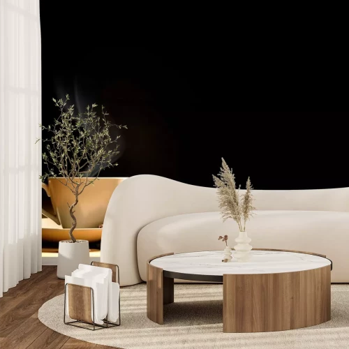 Fototapete Kaffeebohnen und eine dampfende Tasse