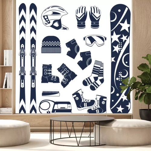 Sticker Skifahren. Extreme Wintersportarten.