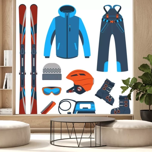 Sticker Skifahren. Extreme Wintersportarten.