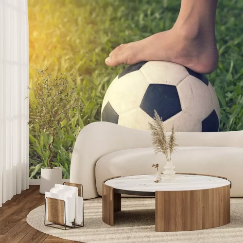 Sticker Fuß eines Mannes auf dem Fußball