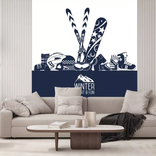 Sticker Skifahren. Extreme Wintersportarten.