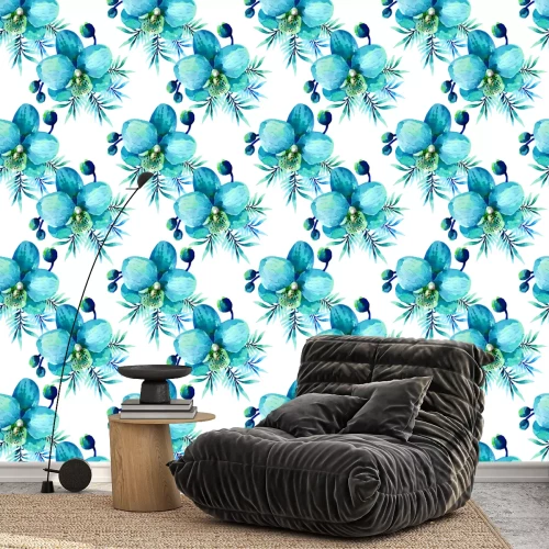 Tapete Aquarell blumen nahtlose muster