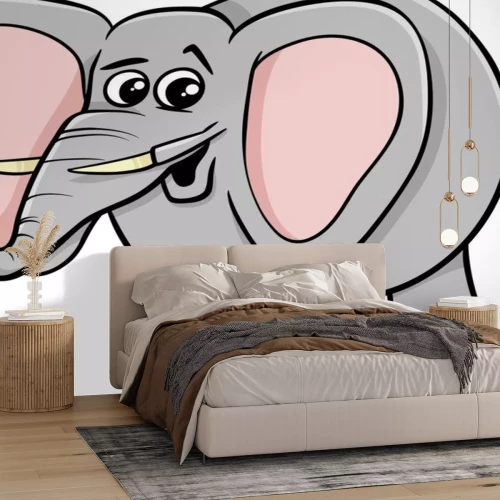 Sticker Cartoonartiger Elefant mit großen Ohren