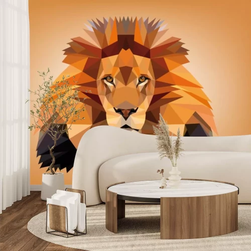 Sticker Löwenkopf geometrische Körper