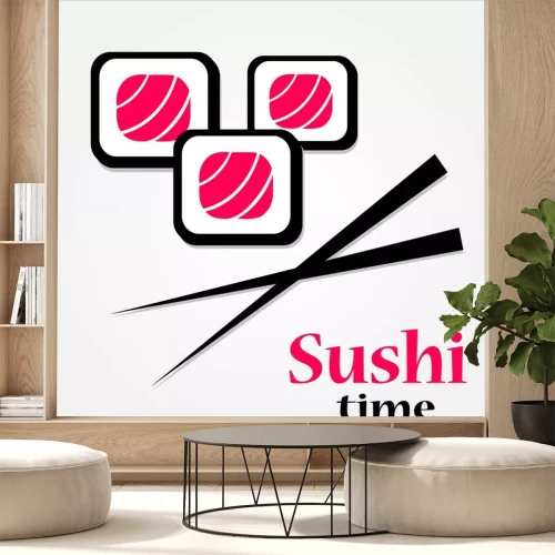Sticker Sushi-Schild und minimalistische Grafik