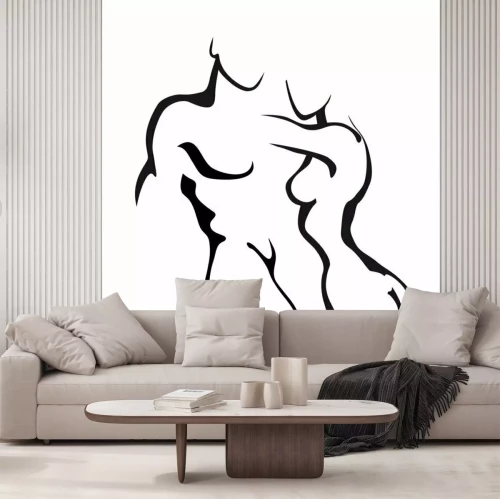 Fototapete Zeichnung eines nackten Paares