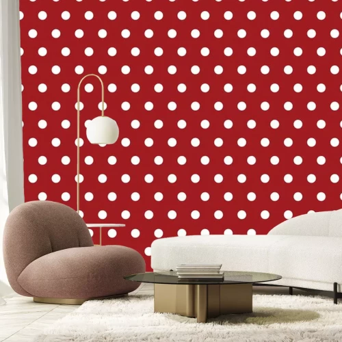 Sticker Weißen Tupfen auf rotem Hintergrund