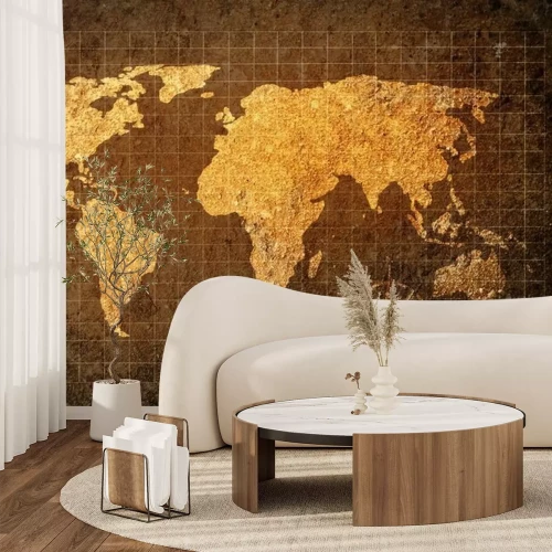 Fototapete Weltkarte auf grunge Hintergrund
