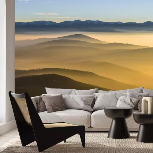 Fototapete Berggipfel unter den Wolken