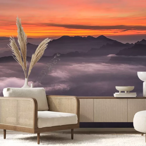 Fototapete Berge bei Sonnenuntergang