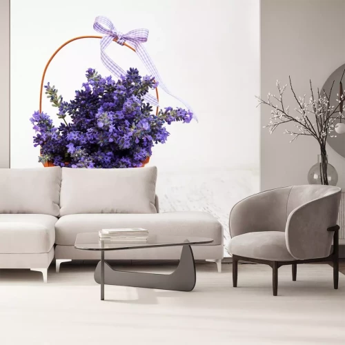 Sticker Lavendel in einem Weidenkorb