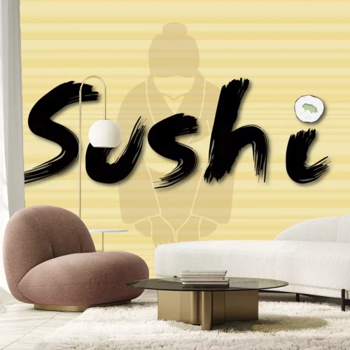 Sticker Orientalische Grafik mit der Aufschrift Sushi