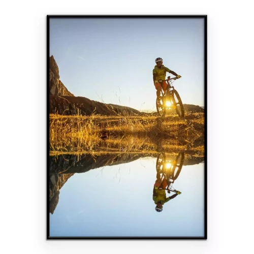Poster Radfahrersee und Rocky Mountains