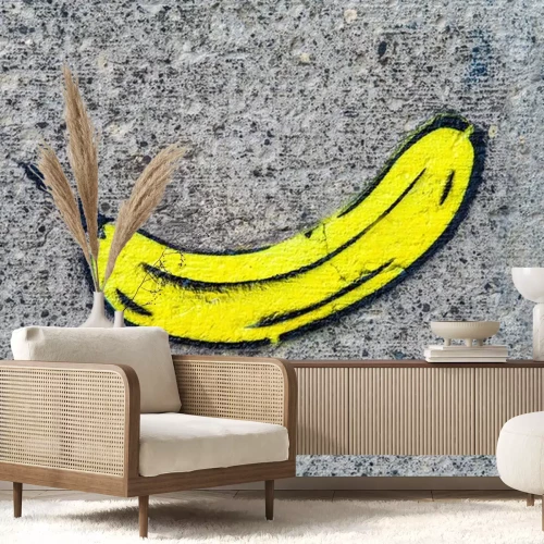 Sticker Banane Abbildung auf einer rauen Oberfläche