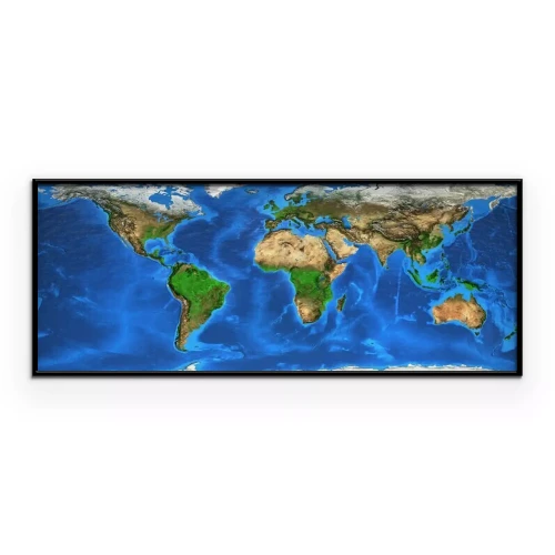 Poster Eine realistische Weltkarte mit Ozeanen