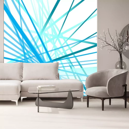 Sticker Blauen Tech-Linien Hintergrund Vektor-Design auf weiß