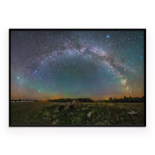 Poster Nachtlandschaft mit Sternenhimmel