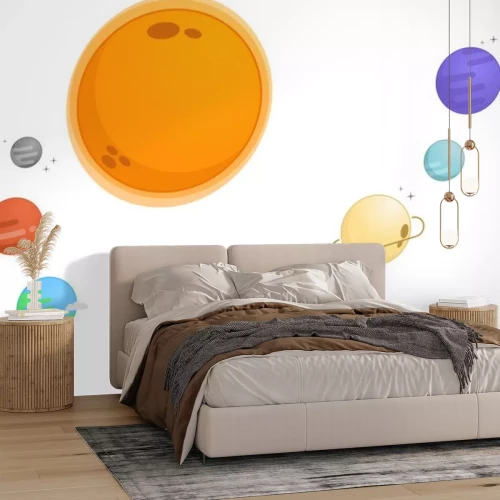 Sticker Planeten Sonnensystem einfache bunte Grafik