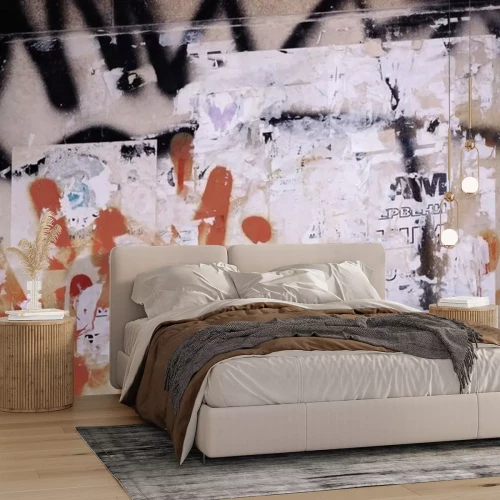 Sticker Urban Billboard Mit Alten Zerrissenen Papier Poster.