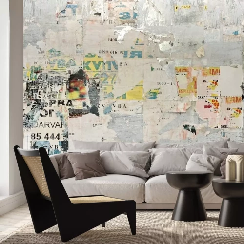 Sticker Urban Billboard Mit Alten Zerrissenen Papier Poster.