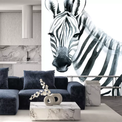 Sticker Zebra auf Aquarell