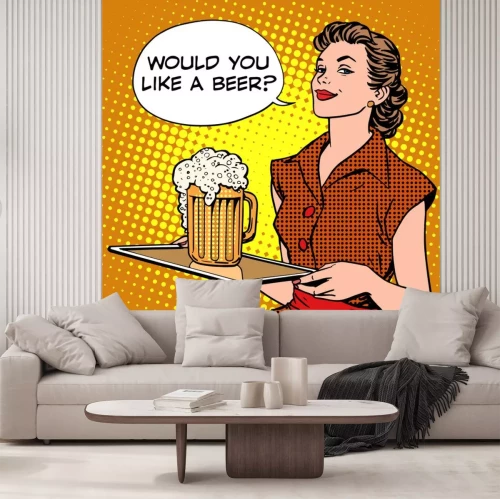 Sticker Alkoholische Getränke Comic-Grafik mit Bier