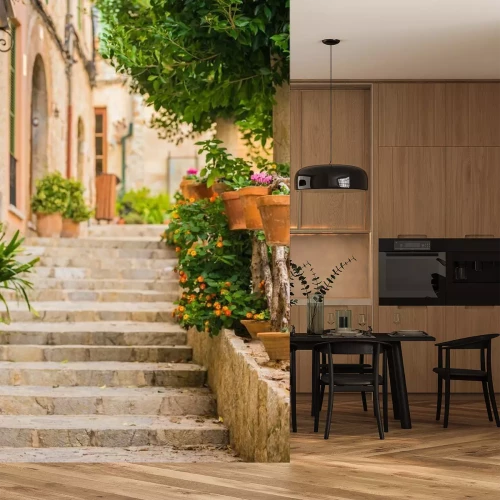 Fototapete Treppe in einer italienischen Straße