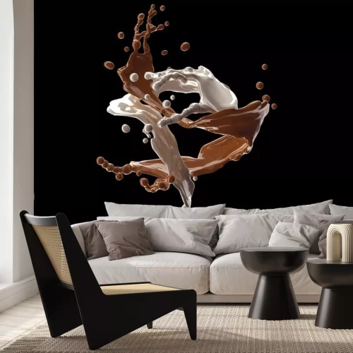 Sticker Dunkle und weiße flüssige Schokolade