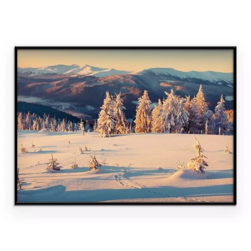 Poster Eine schneebedeckte Berglichtung