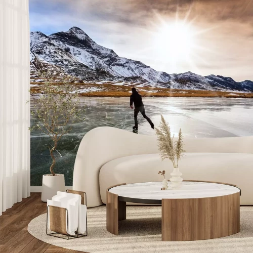 Sticker Skaten auf gefrorenem See