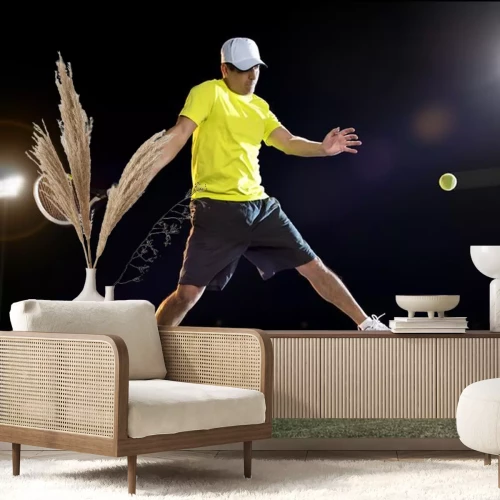 Sticker Tennisspieler nachts