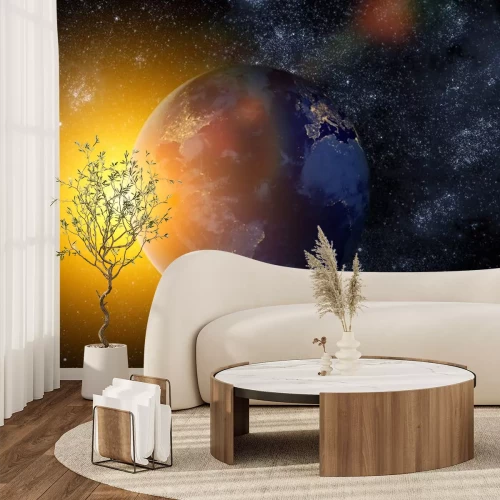 Sticker Erde von der Sonne beleuchtet realistische Grafik