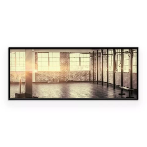 Poster Eine Turnhalle mit Backsteinmauern