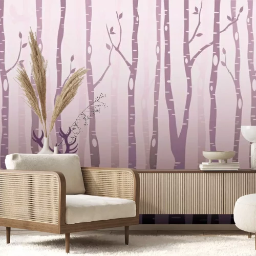 Fototapete Ein Hirsch vor einem Baumhintergrund