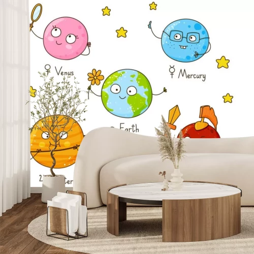 Sticker Planeten des Sonnensystems lächelnd für Kinder