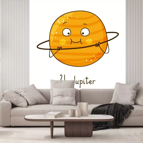 Sticker Planeten für Kinder lächelnder Jupiter Grafik
