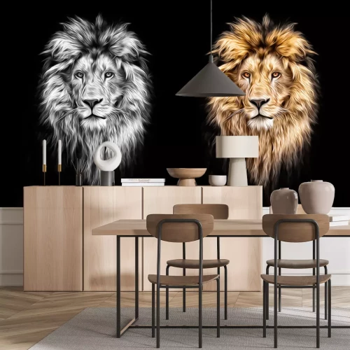 Sticker Golden und grau Porträts