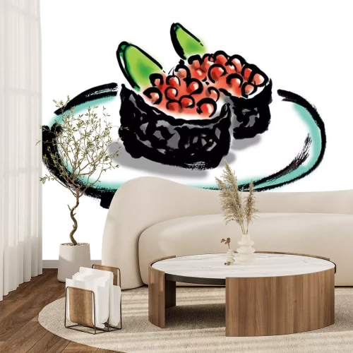 Sticker Sushi-Rollen einfache Zeichnung