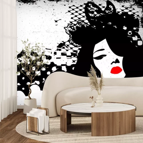 Sticker Bild Frau im Grunge-Stil