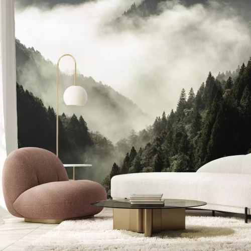 Fototapete Wald in hohen bergen