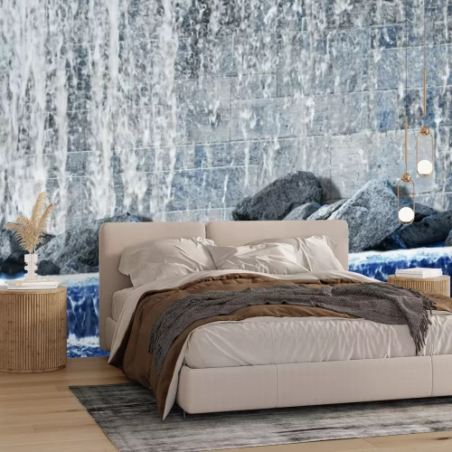 Fototapete Wasserfall und Steine